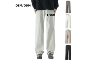 High Quality Men's Sand Washed Distressed Denim Jeans Clean Fit Straight Leg Trousers Maillard Style Casual Pants Manufacturer