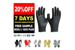 Sunnyhope SAFETY 13g Nylon Pu Gloves Truck Driver General Garden Gloves & Protective Gear Glove