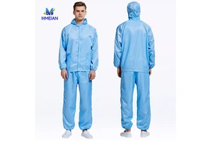 Dustproof Cleanroom Safety Apparel Factory Outlet Clothing Two Pieces Esd Suit Cleanroom Suit Waterproof Anti-static ESD Suit