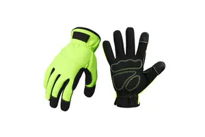 Leather Mechanic Safety Gloves Anti-Chemical & Heat Resistant Breathable, Utility Safety Work Gloves
