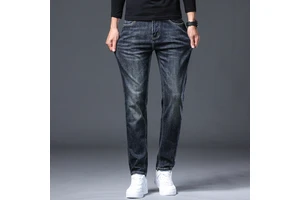2025 New Fashion Men's Stretch Jeans Comfortable Elastic Denim Trousers Vintage Boyfriend Style for All Mid Summer Spring