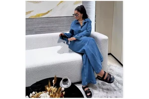 2025 New Women's Long Sleeve Denim Suit Women's Two-Piece Stretch Denim Pants Set