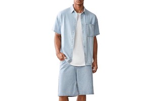 Men's Denim Shorts Sets High Quality Summer Casual Quick Dry Breathable Knitted Fabric Low Price Customized Color All Sizes