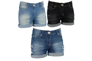 Mid Waist Straight Lace Raw Hem Distressed Formal Denim Shorts Women Cotton Quick Dry Summer Fashion High Quality