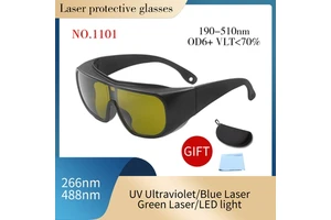 Eye Protection EN207 190-510nm OD6 Anti-Scratch Laser Protective Eyewear For UV Engraving Marking Equipment Laser Safety Goggle