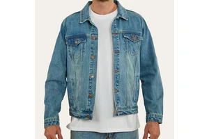 Hot Sale Breathable Coated Denim Jacket for Men's Long Sleeves Front Logo Winter 100% Cotton
