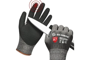 ANSI A7 TMD F Level Anti Cut Gloves Cut Proof Work Touchscreen Cutting Sandy Nitrile Coated Firm Grip Cargo Handling Car Repair