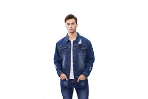 Hot Selling Men's Denim Jacket 100% Cotton High Quality Breathable Eco-Friendly Quick Dry Winter Casual Design Front
