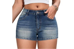 Women's Casual Sexy Low Waist Denim Shorts Breathable Hot Pants with Skinny Straight Style for Summer