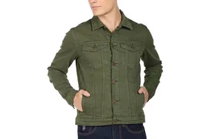 Best Selling Men's 100% Cotton Jeans Jacket High Premium Quality New Design Stand Washed Technique Casual Autumn Made Knitted