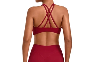 Tight Open Back Sexy Breathable Sports Fitness Yoga Bra Cross Back Running Workout Yoga Bra For Women