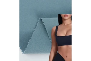In Stock Double Sided Solid Color Brushed Poly Knit Yoga Fabric for Sports Hoodies Workout Jumpsuits