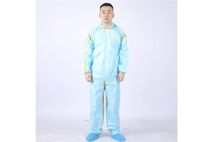 Disposable Anti-Static Breathable Work Coverall Cleanroom Clothing Chemical Resistant Waterproof Non-Woven Safety Clothing