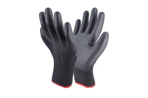 Durable Breathable 13G ESD Black PU Coated Gloves Safety Black PU Gloves for Construction Work Gloves