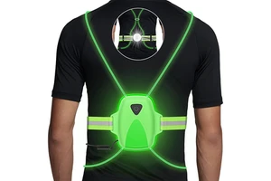 USB Rechargeable Multicolor Illuminated High Visibility Warning LED Reflective Safety Running Vest