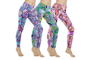 Custom Tracery Mehndi Ethnic Doodle Printed Leggings Pilates Pant Gym Fitness Breathable Invisible Yoga Leggings for Women