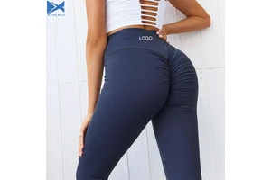 XINXU Casual Women's Yoga Pants High Waist Own Logo Sustainable Butt Lift Stretchy Solid Blank Leggings Yoga