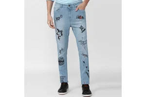 Wholesale New Men Denim Straight Mid Waist Side Pocket Outdoor Jeans Button Fly Ripped Long Casual Pants Large Size