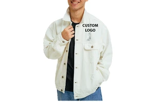 Denim Jacket Men's Wholesale Stylish Custom New Design Regular Size Breathable Winter Wear Jacket Pocket Decoration Streetwear