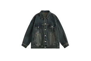 Winter Clothing New Design Blue Men's Jacket Oversize Vintage Coats Button Denim Pocket Jacket for Men