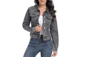 High Quality Ladies Womens Denim Jacket Casual Ripped Distressed Jeans With Hood Blue Women's Jackets Denim Shirts Wholesale