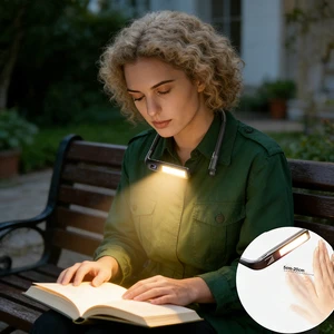 Portable Ergonomic Neck Reading Lamp With 1800mAh Battery Adjustable Brightness for Reading Book Light Christmas Lamp