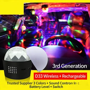 Car Portable DJ Light LED Stage Light Crystal Magic Ball USB Charging Voice Control Daily Life Atmosphere Light Warm White