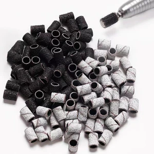 Jany 100Pcs/Bag Zebra Pattern Aluminum Oxide 3mm Sanding Bands 80-240# Grit Nail Sanding Bits for Nail Drill