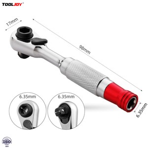 Factory Wholesale DIY OEM Stainless Steel Mini Ratchet Wrench Set 1/4 Double End Reversible Ratchet Handle For Socket Tools