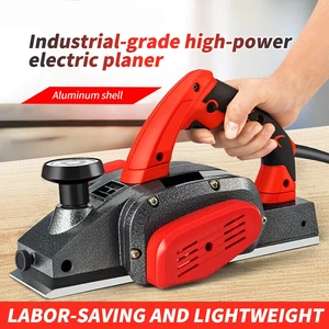 Industrial 82mm Brushless Electric Wood Planer 220V High Speed Hand Woodworking Planer with V-Groove Aluminum Base