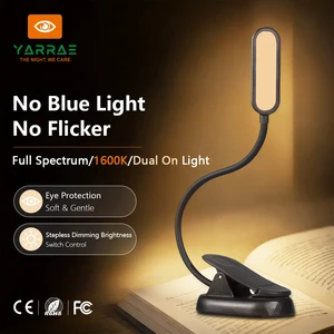 2025 New Custom Logo 120lm LED Clip on Mini Reading Light USB Rechargeable Book Light for Reading in Bed