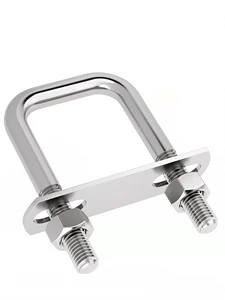 M6 M8 M10 M12 Heavy Duty 304 Stainless Steel Square U-Bolt Clamps for Square Pipe 3-Year Warranty Solar Mounting OEM Supported