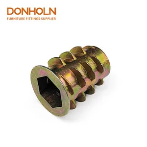 CN3455 Zinc Alloy M8 Thread Hex Drive Furniture Insert Nut For Wooden Cabinet And Panel Fittings