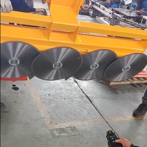Hydraulic Saw Head with 4 Saw Blades Excavator Cutting Attachment for Wood Tree