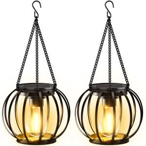 Outdoor Waterproof 2 Pack LED Solar Lanterns Lamp with IP65 Rating for Home Patio Garden & Camping Decor Factory ODM Design