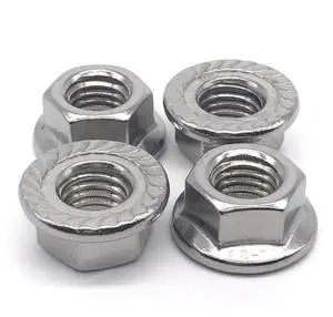 A2-70 Flat Knurled Hexagon Nut With Flange