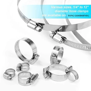 Hight Quality American Type Adjustable Pipe Clamp Worm Gear 201 304 Stainless Steel Hose Clamps Worm Clamp for Rubber Pipe