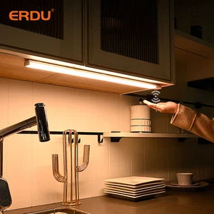 Modern Aluminum Cabinet Lights Magnetic Under Cabinet Lighting USB Rechargeable Motion Sensor LED Strip Light Warm White Kitchen