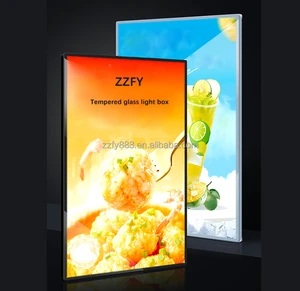 Custom Ultra-Slim Tempered Glass LED Advertising Screen A5A4A3A2 A1 Rectangle Shape With Aluminum Frame