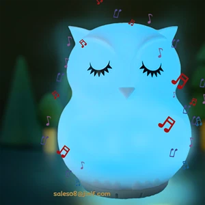 Soft Light Feels Owl Music Speaker Breathing Meditation Lamp Atmosphere Night Light RGB Changing Music Light Lamp