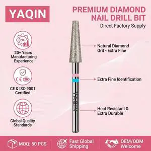 YaQin Professional Manicure Nail Drill Bits Diamond Cuticle Cut 3/32
