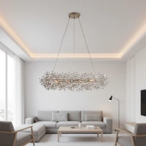 Fiore Chandelier American Nordic Modern Villa New Style Luxury Light Luxury Tree Branch Crystal Hanging Chandeliers