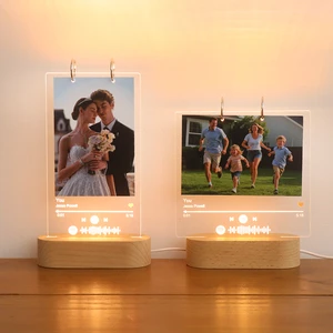 Creative Wooden Table Lamp Led Light DIY Photo Led Lamp Frame Wooden Night Light For Bedroom Decoration