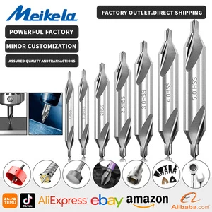 Center Drill Bits Set of 1/1.5/2/2.5/3/4/5mm, M2 HSS, 60-Degree Angle Countersink Tools for Lathe Mill Metalworking`