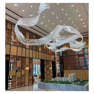 3D Art Glass Art Pendant Light for Large Customized Hotel Lobby Banquet Hall Hotel Ceiling Chandeliers Designer Hanging Lamps