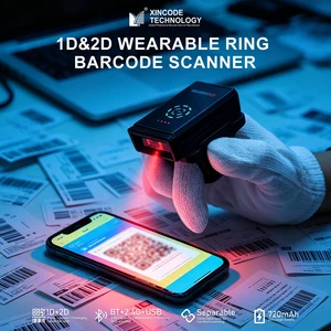 Xincode Factory 2D 2.4G Wireless Mini Barcode Scanner Portable Finger Bar Code Reader Ring Scan Gun For Sale X-690B
