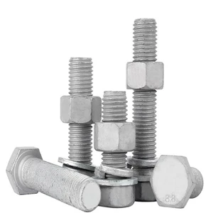 Hot-Dip Galvanized 4.8 8.8 B7 Grade Carbon Steel Hex Bolts Nuts Set, Extended Full/Partial Thread Screws Wholesale