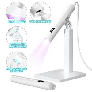 High Quality Handheld Portable LED Nail Lamp with Stand 3W Mini Rechargeable Wireless Nail Lamp for Home Manicure