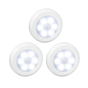 Modern LED Cabinet Light Wall Mounted Round Light with Built-in Motion Sensor for Kitchen Use Battery Operated