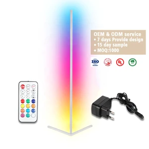 China OEM Factory 1.4M RGB Color Changing Mood Lighting LED Music Sync Modeled Corner Floor Standing Lamp App Remote Control